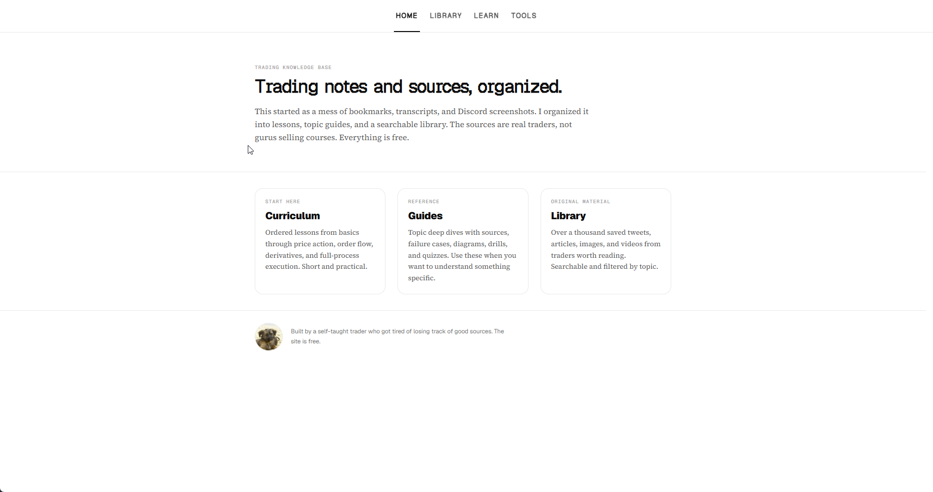 Trading Knowledge Base library view